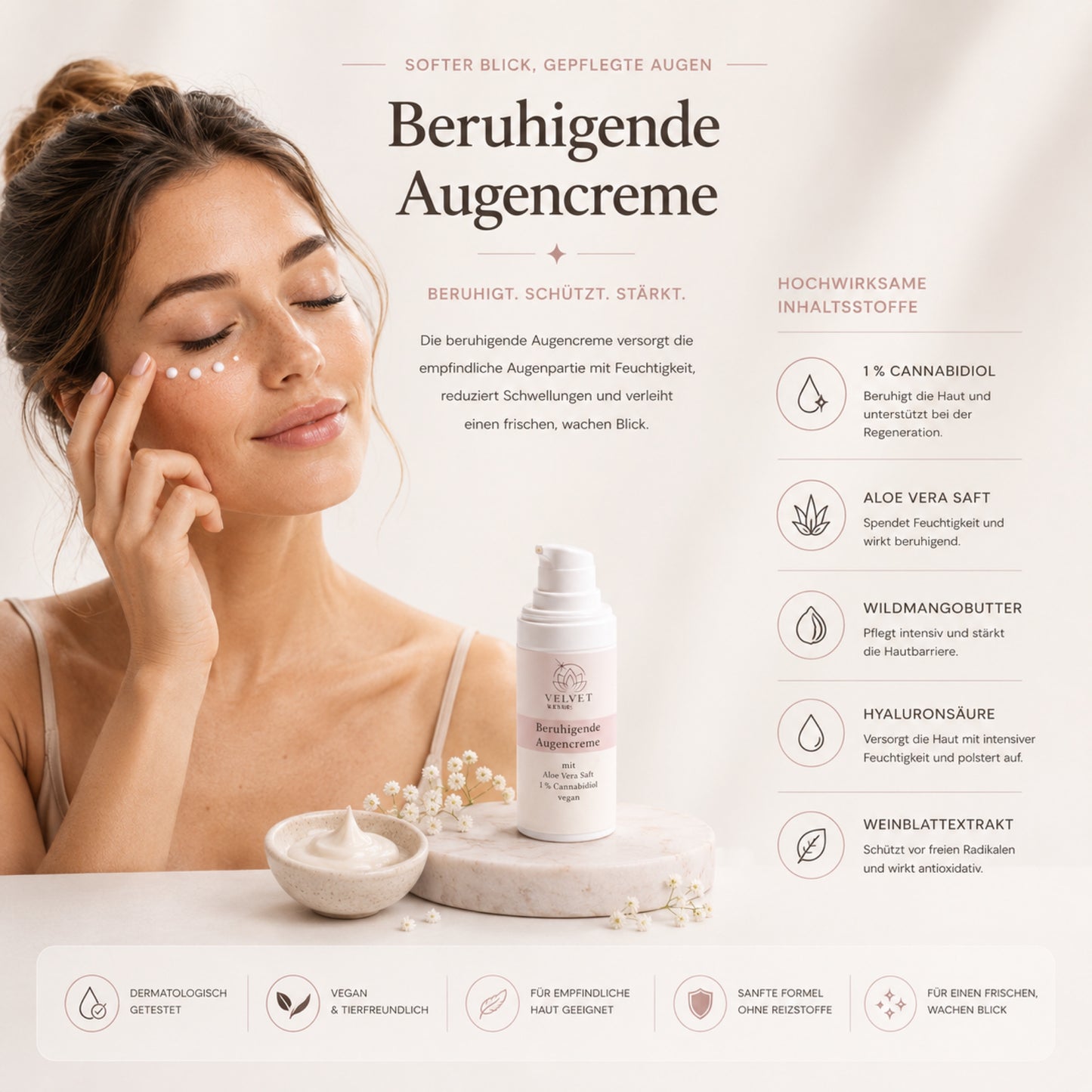 Beruhigende Augencreme