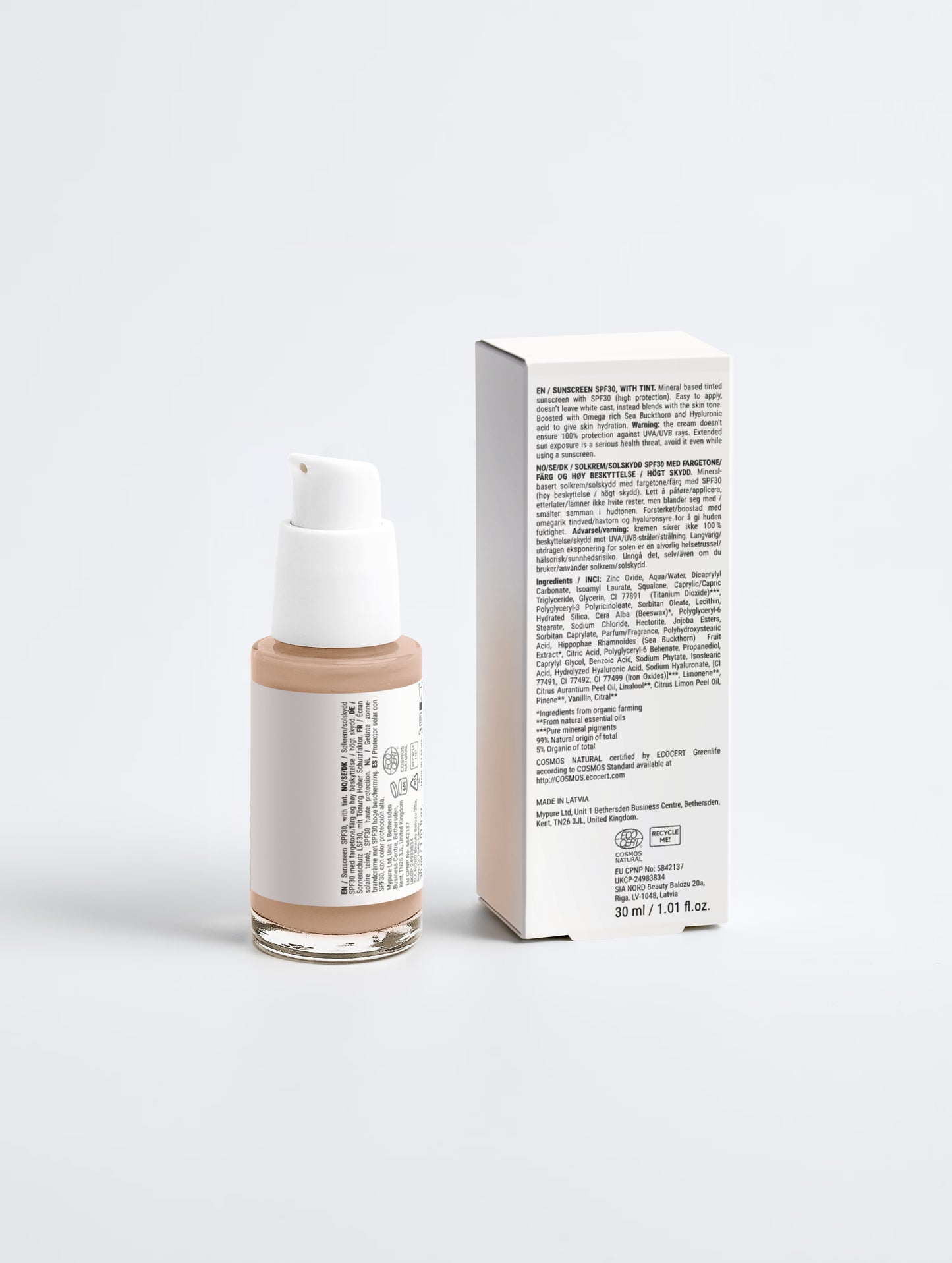 Sonnenschutz SPF30, mit Tönung