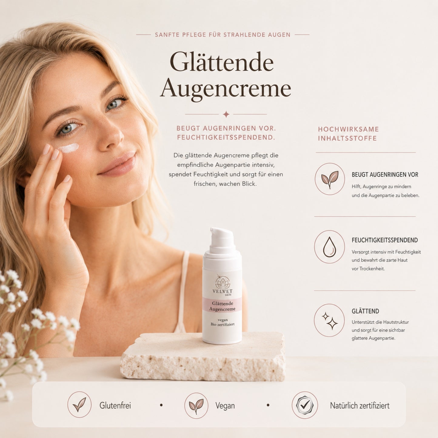 Glättende Augencreme