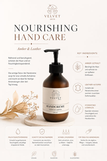 Handcreme, Holziges Amber & Leather
