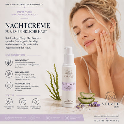 Nachtcreme für empfindliche Haut, Parfümfrei