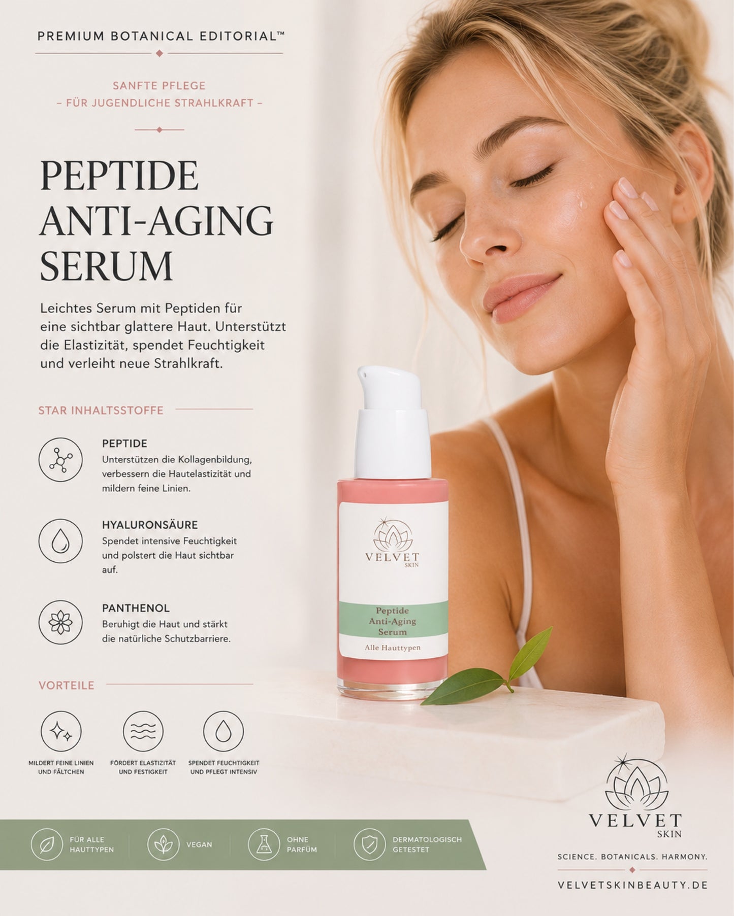 Peptide Anti-Aging Serum mit Hyaluronsäure