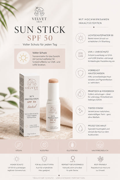 Sonnenschutz Stick SPF50, mit Tönung